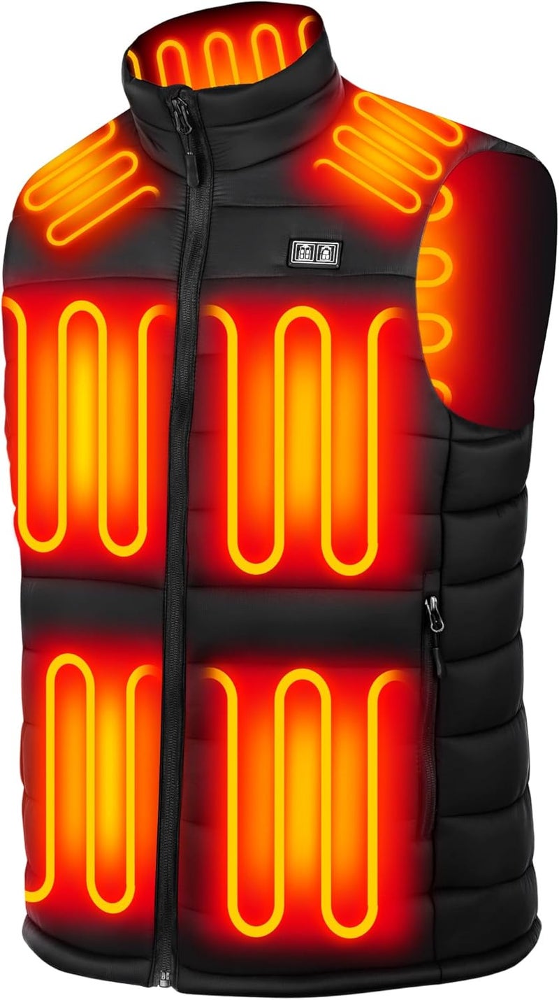 NAPALOOK Heated Vest for Men with Battery Pack Included (No Charger), 10 Heating Zones Quilted Insulated Heated Vest Gift Box - Image 1